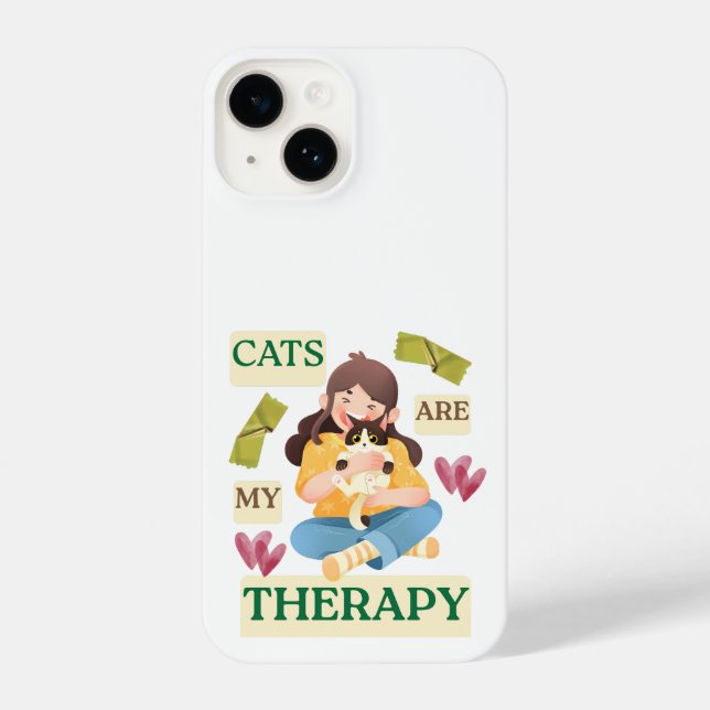 Cats Are My Therapy – Cute Cat Lover Design  (Verso)
