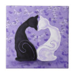 Cats Hug Love Ceramic Tile Painting<br><div class="desc">Beautiful Love - Add your text / picture / more ..</div>