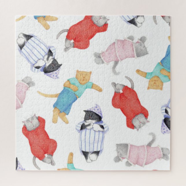 CATS PAJAMAS 20"X20" Quebra-cabeça (Vertical)