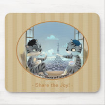 Cats & Torre Eiffel – Paris Joy Mouse Pad