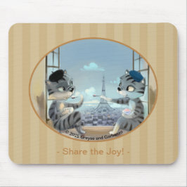 Cats & Torre Eiffel – Paris Joy Mouse Pad