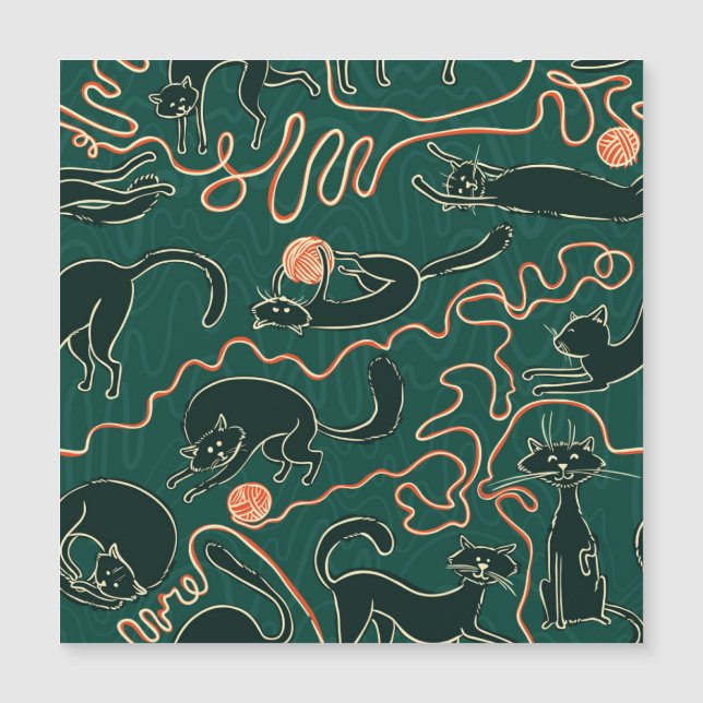 Cats Vintage: Padrão sem costura de porta (Frente)