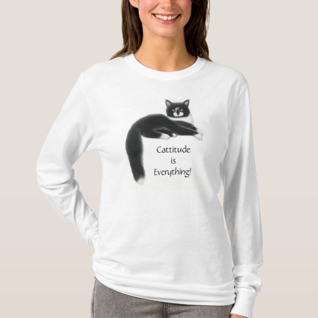 Cattitude é tudo camisa de Bella Flowy (Frente)