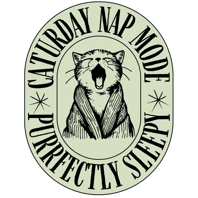 Caturday Nap Mode - Camiseta de gato totalmente en (Caturday Nap Mode)