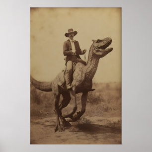 Caubói Dinossauro, Fotografia Vintage, Poster de A