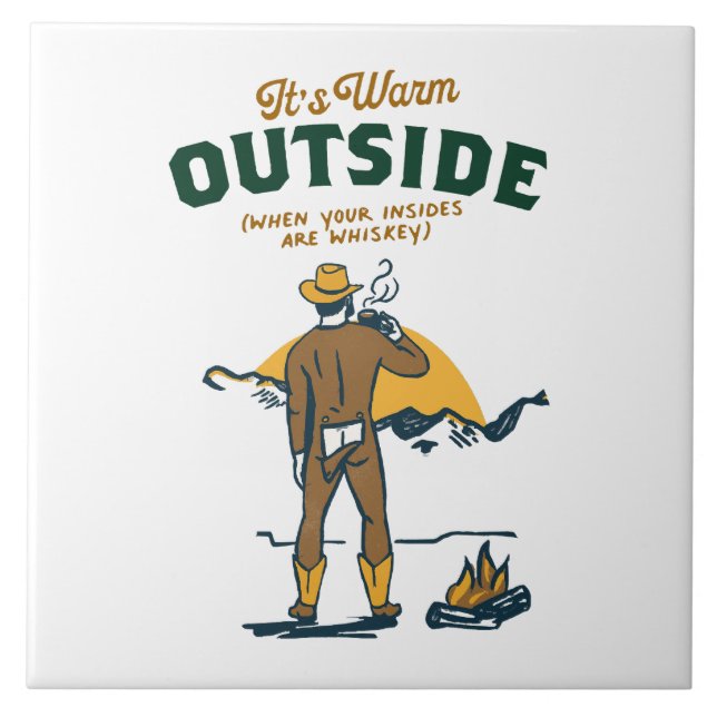 Caubói Engraçado Bebendo Uísque (Frente)