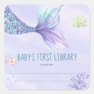 Cauda de sereia - etiqueta de presente de baby sho