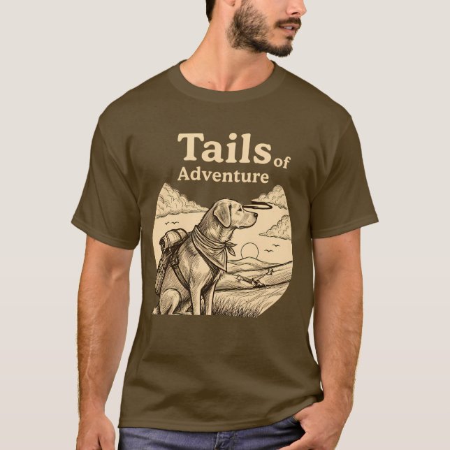 Caudas de Cachorro de Aventura Camisa de Caminhada (Frente)