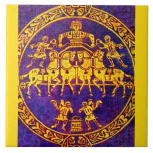 Cavaleiro medieval do século 12 e soldados
