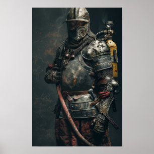 Cavaleiro Medieval em Armor Poster
