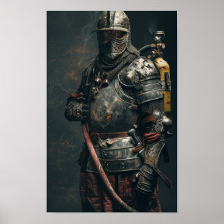 Cavaleiro Medieval em Armor Poster