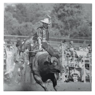Cavaleiro que pendura sobre ao touro bucking 2