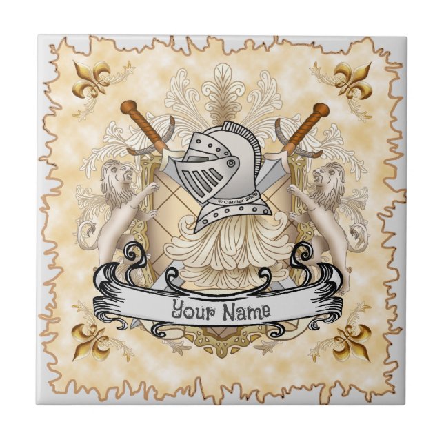 Cavaleiro sépia Sobrenome Escudo (Frente)