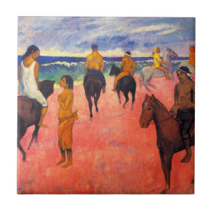 Cavaleiros de Gauguin no azulejo da praia