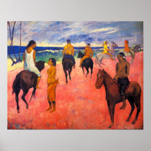 Cavaleiros de Gauguin no poster da praia
