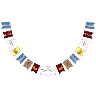 Cavaleiros Justos Medievais e Bandeiras de Bunting