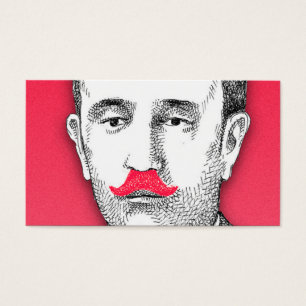 Cavalheiro do vintage com o bigode cor-de-rosa