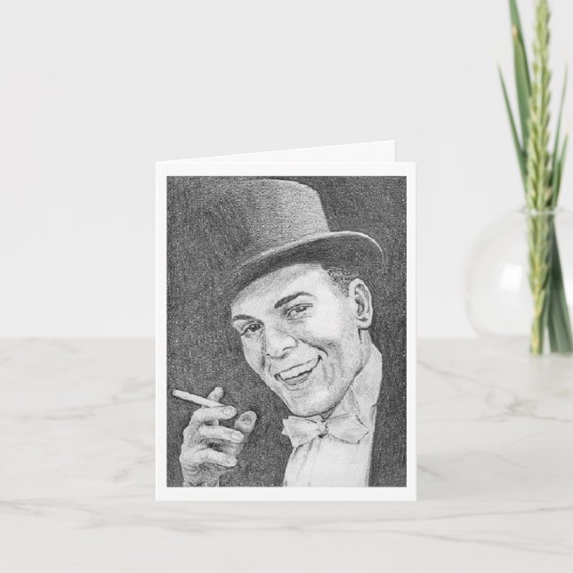 Cavalheiro Fumando Desenho a Lápis ... cartão (Frente)