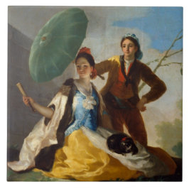 Cavalheiro segurando parasol para uma dama espanho