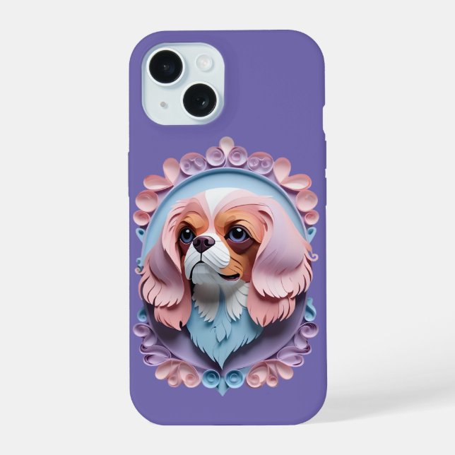 Cavalier King Charles Pastel Cutando Arte (Verso)