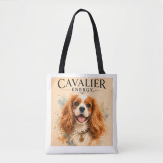Cavalier King Charles Retrato de Arte Vintage Tote