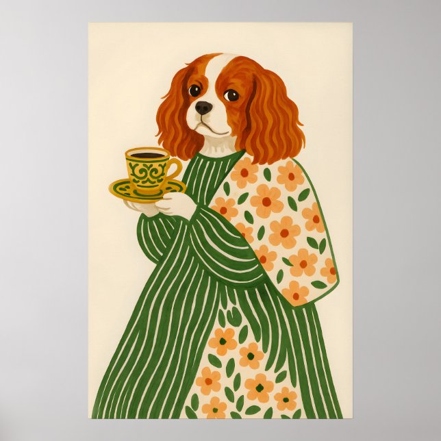 Cavalier King Charles Spaniel Impressão de Arte Cã (Frente)