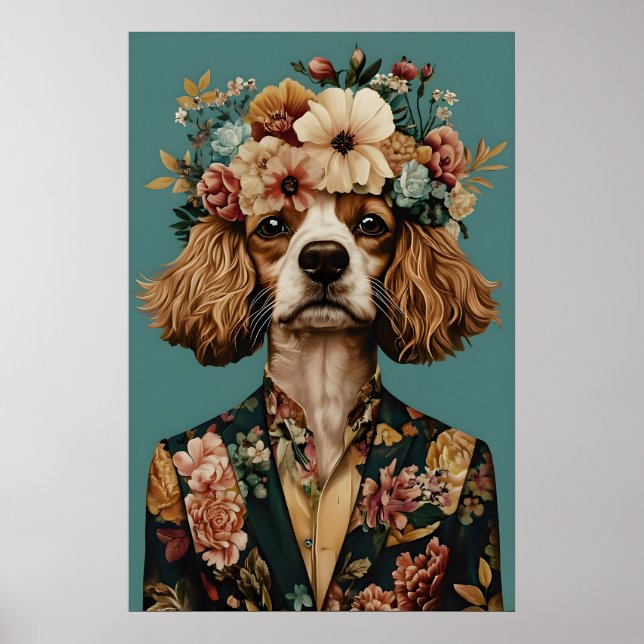 Cavalier King Charles Spaniel In Suit Poster (Frente)