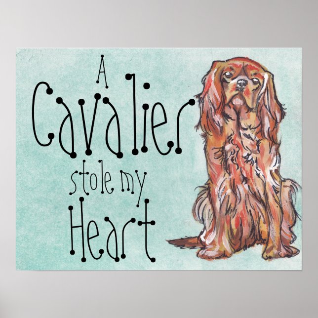 cavalier king charles spaniel ruby art poster (Frente)