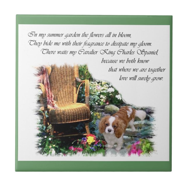 Cavalier King Charles Spaniel Summer Garden (Frente)