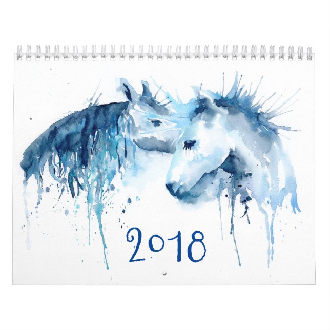 Cavalo 2018 da aguarela do calendário (Capa)