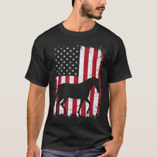 Cavalo 4 de julho Camisa bandeira americana