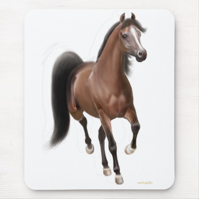 Cavalo árabe Mousepad trotar (Frente)