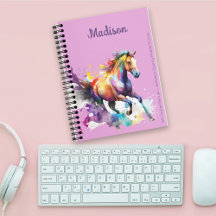 Cavalo Arco-Íris Feminino Roxo Planejador Nome Per