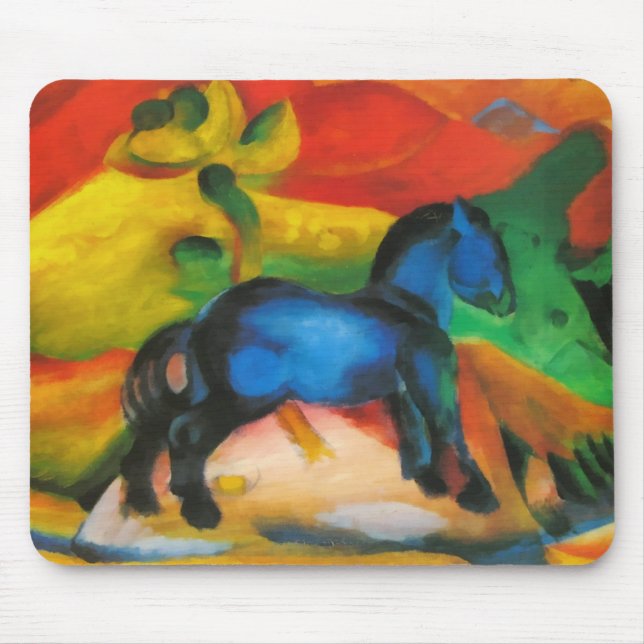Cavalo azul pequeno Mousepad (Frente)