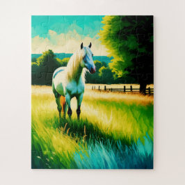 Cavalo Branco 50 Peças Quebra-cabeça