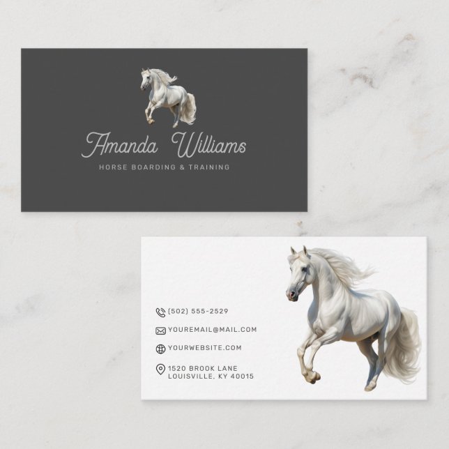 Cavalo Branco Cartão de visita (Frente/Verso)