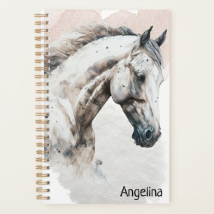 Cavalo Branco Design Aquarela Planejador