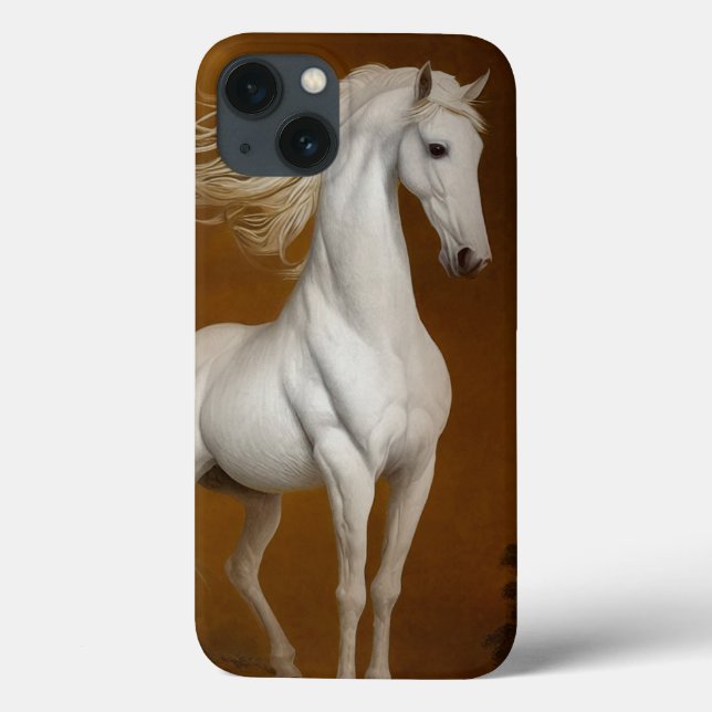 Cavalo branco elegante (Verso)