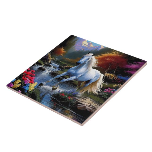 Cavalo branco  Mantenha ou crie seu próprio design (Lateral)
