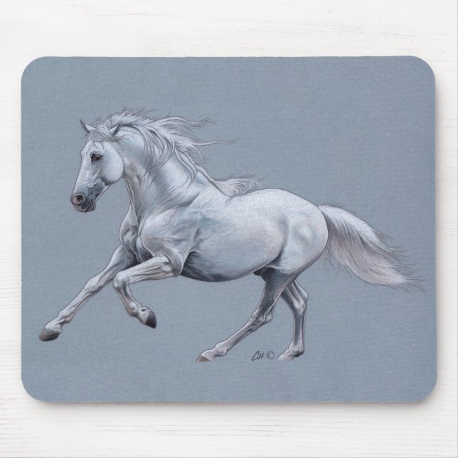 Cavalo branco Mousepad (Frente)