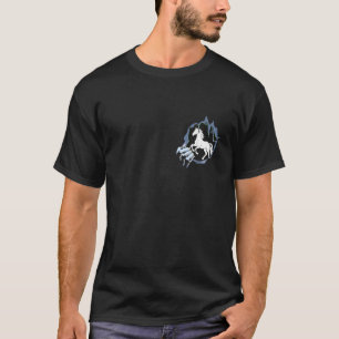 Cavalo Camisa Rasgada Gráfica Bolso Minimalista