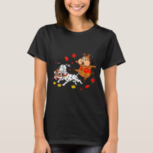 Cavalo Chinês Dalmata Camiseta Divertida Homem Mul