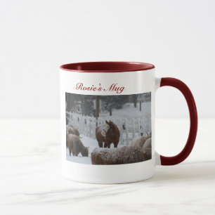 Cavalo da neve, a caneca de Rosie