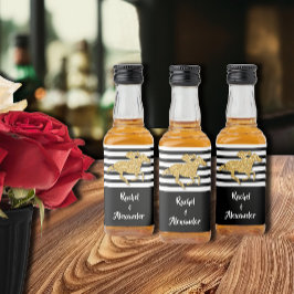 Cavalo de Acusação Dourada Faux em Stripes Negras