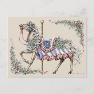 Cavalo de Carrossel de Inverno Cartão Postal