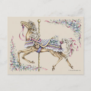 Cavalo de Carrossel de Primavera Cartão Postal