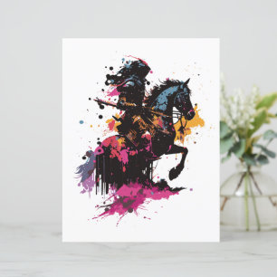 Cavalo de cavalaria de guerra na aquarela