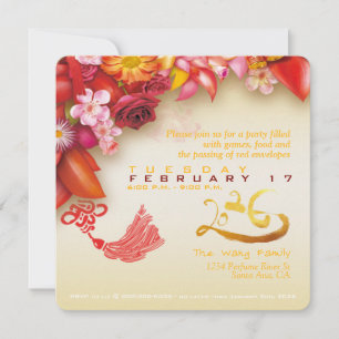 Cavalo de corte de papel dourado chinês floral 202