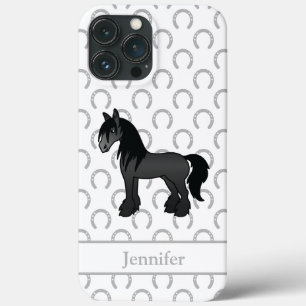 Cavalo de desenho animado preto Gypsy Vanner Clyde