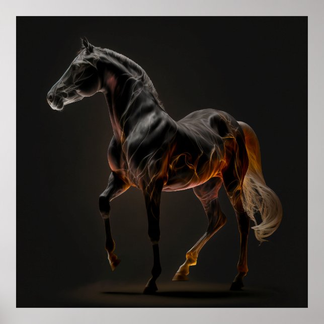 Cavalo de Fogo, Abstrato, Parede de Impressão de A (Frente)